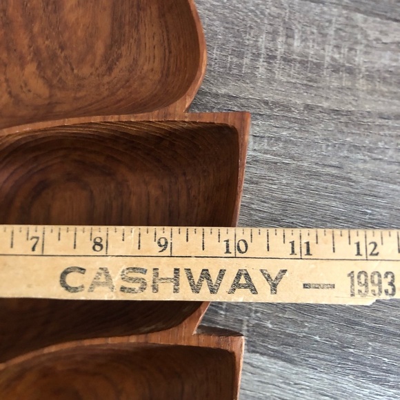 Vtg MCM Hand Carved Leaf Shaped Dish - Picture 13 of 16